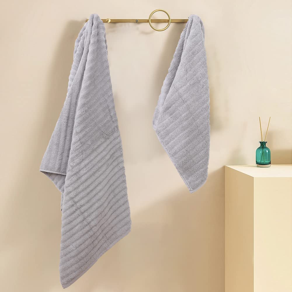 Amazon｜高級ウルトラソフトライトグレーバスタオルセット バスルーム