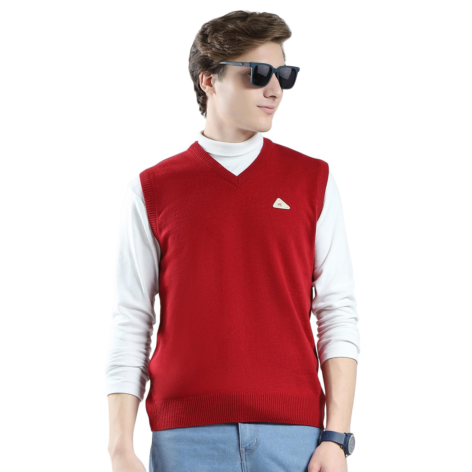 Men's Regular Fit Pullover | Solid Pattern | Pull On Closure with Sleeveless V Neck Winter Pullover for Men's