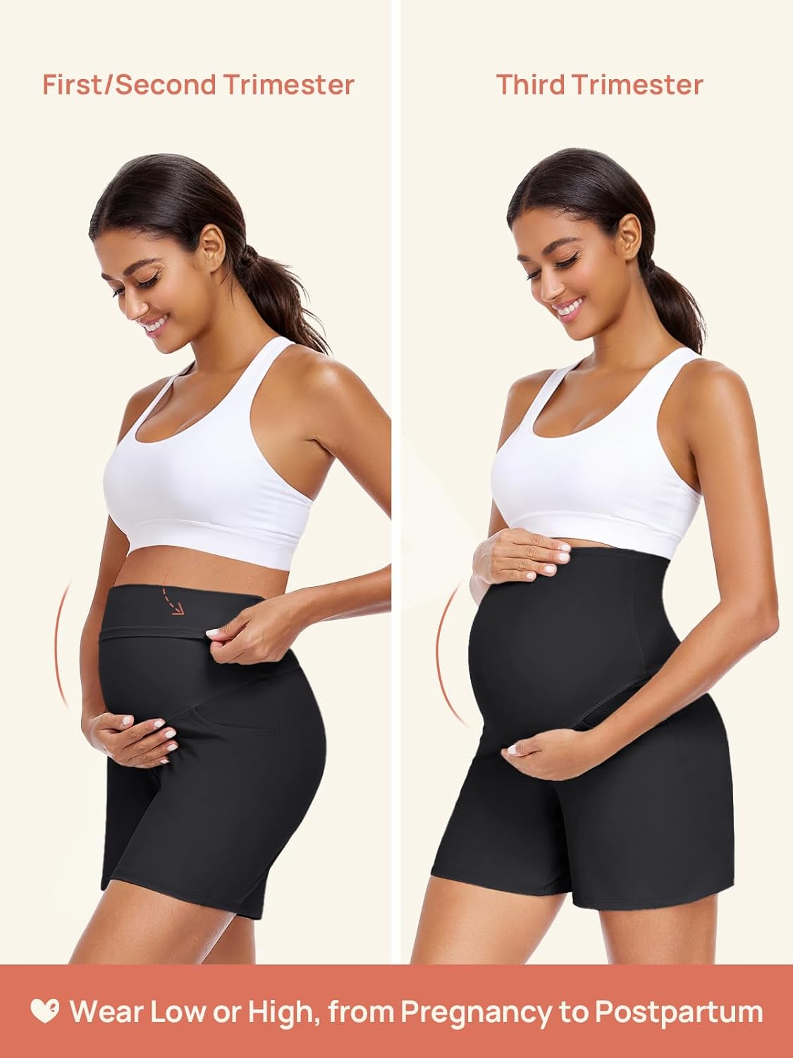 Summer Mae CloudFeel Maternity Shorts with Pockets Over The Belly Pregnancy Yoga Workout Biker Short Active Athletic Pants - Image 6