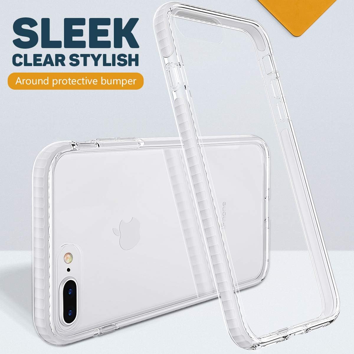 MATEPROX iPhone 8 Plus Case iPhone 7 Plus Case Clear Shield Heavy Duty Anti-Yellow Anti-Scratch Shockproof Cover Compatible with iPhone 8p/7p (White)