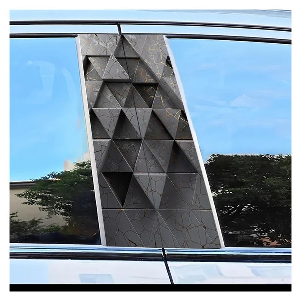 Dabhuoc One Color Car Parts 2Pcs Car B-Pillar Sticker Geometric Crack Scratch Protection