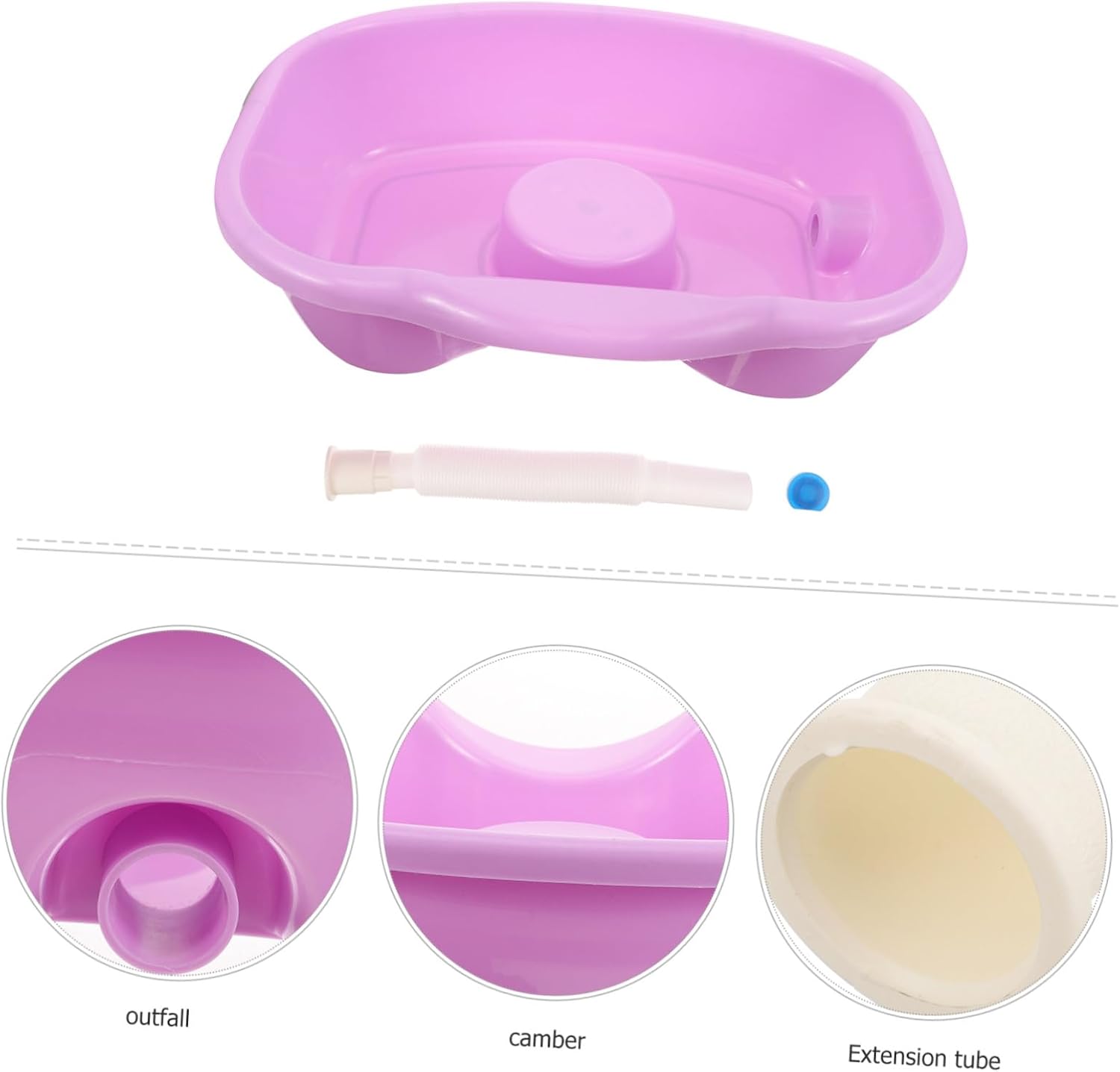 Portable Bedridden Shampoo Basin for Elderly and Pregnant Women Comfortable Hair Washing Tray with Head Neck and Shoulder Support Home Care Hair Washing Sink for Disabled and