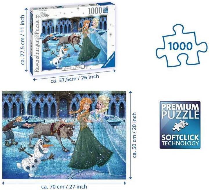 Ravensburger Disney Frozen Jigsaw Puzzle - 1000 Unique Pieces | Softclick Technology Vibrant, Glare-Free Imagery | Ideal Gift for Kids and Adults | FSC Certified Material