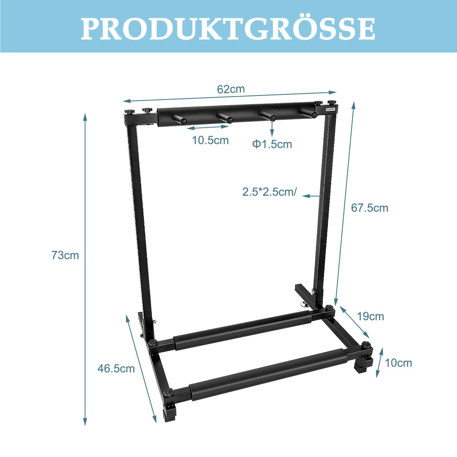 Youyijia 3-Fach Gitarrenständer Faltbar Tragbar Multistand Gitarrenstativ Multi-Gitarrenständer 3 Halterungen Polsterung für Akustikgitarre Westerngitarre E-Gitarren