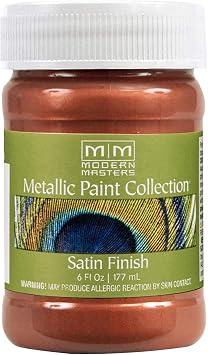 Modern Masters Satin Copper Metallic Paint | Decorative Wall Finish, Accent Walls And Furniture, Shimmering Satin Appearance, Water-Based Formula, 6 Oz