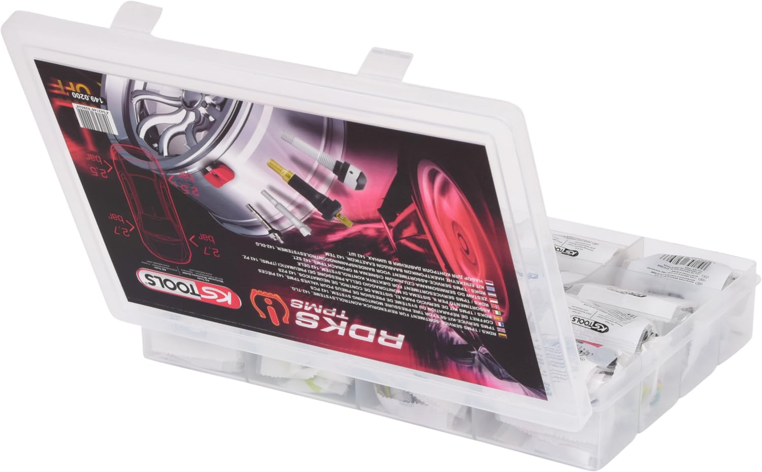 KS Tools 149.0200 RDKS/Tpms Service-Sortiment für Reifendruck-Kontrollsysteme, 142-tlg