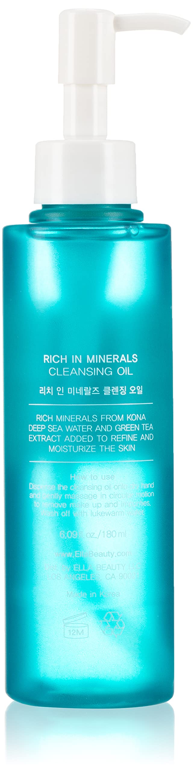 Ella Beauty Rich In Minerals Cleansing Oil. Infused With Kona Deep Sea Water. Made In Korea. 180Ml