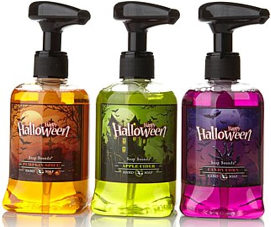 Halloween Set of 3 Scented & Musical Soap Pumps Green, Orange & Purple! by Soap Soundz