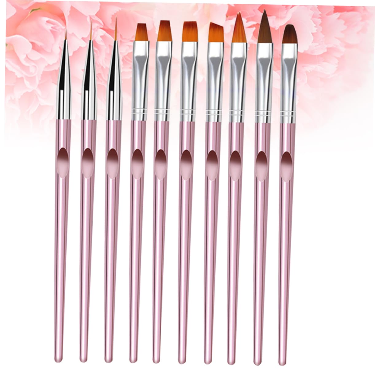 Healvian 30pezzi Pennelli Per Nail Art Cristallo Strumenti Per Manicure Professionale e Fai Da Te Con Manico Lungo Rosa Oro Per Decorazioni Unghie e Dotting Pen Per Uso Salone e Casa