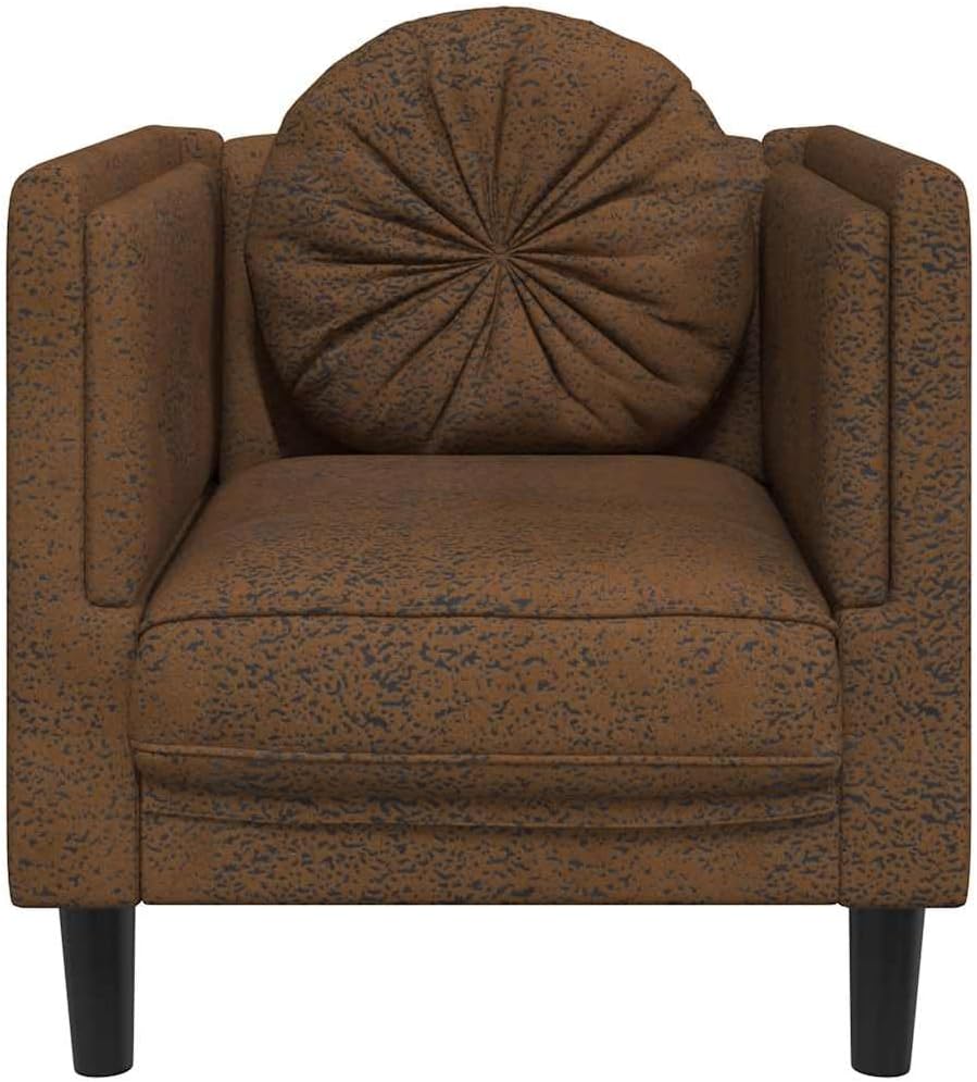 Sofa Chair Brown Faux Suede Leather Living Room Furniture