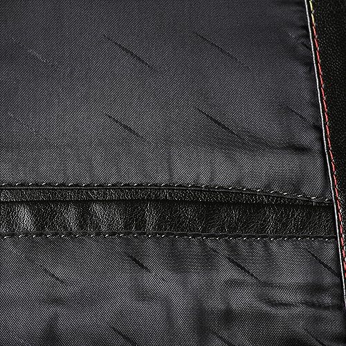 Chaqueta de cuero sintético para hombre con cuello alto y cierre miniatura 5