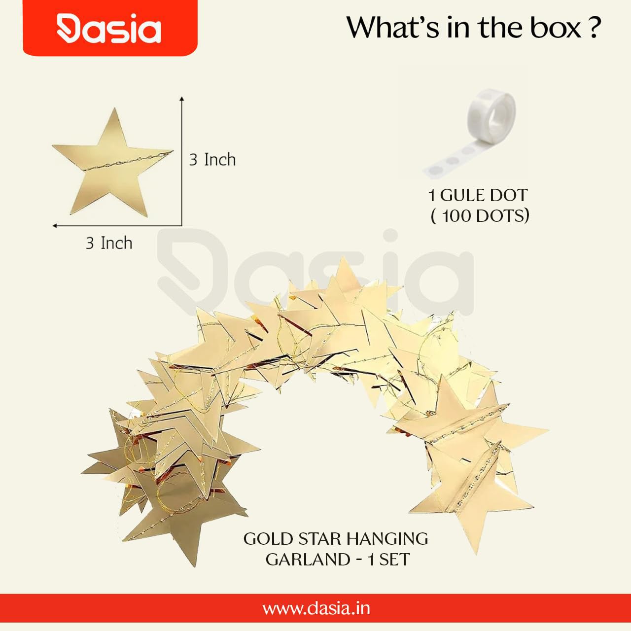 Gold Star Garland - Festive Party Decorations -3