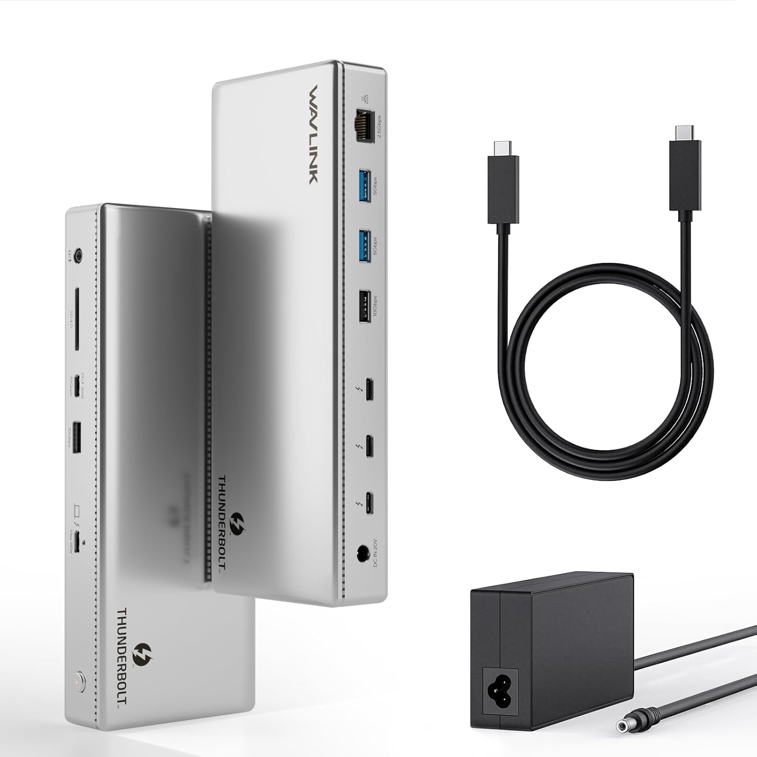 Thunderbolt 4 Dock, WAVLINK Docking Station with Dual 4K@60Hz Monitors, Four Thunderbolt 4 Ports, 98W PD, 2.5G RJ45 Ethernet, SD V4.0, 10Gbps USB3.1, for MacBook Pro/Air etc