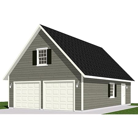 Garage Plans 2 Car With Loft 1224 1 24 X 34 Two Car By Behm Design Wall Decor Stickers Amazon Com