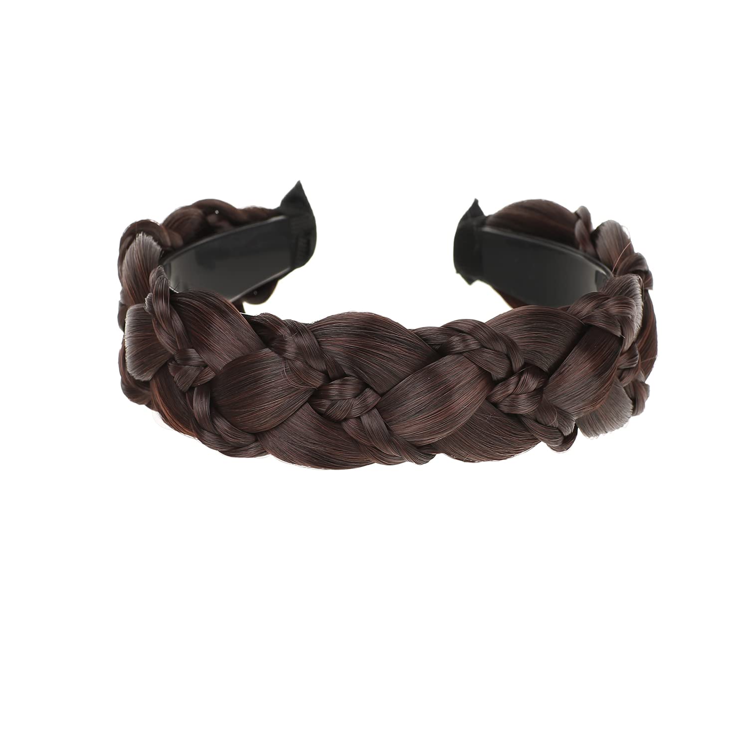 vowyore 6 Strands Headband Synthetic Hair Plaited Headband Braid Braided With Teeth Hair Band Accessories for Women Girl