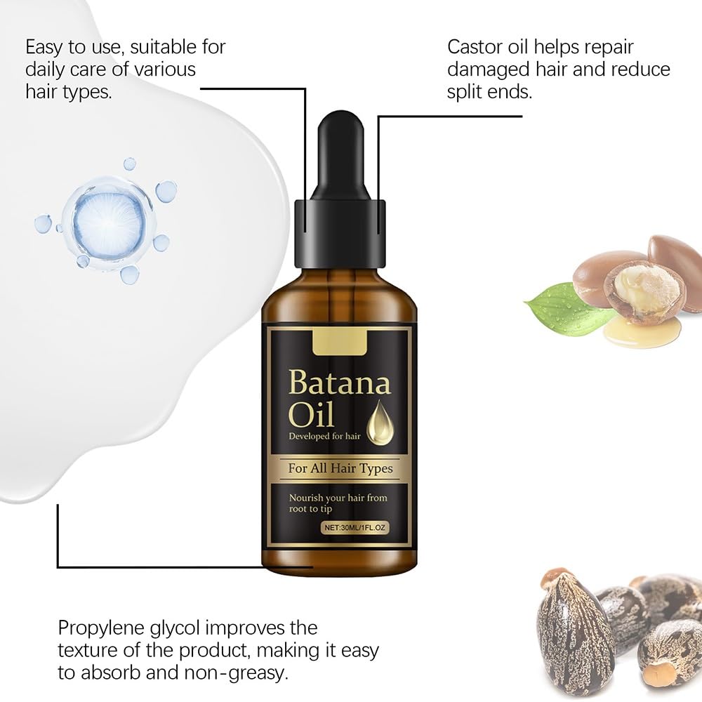 El aceite for el cuidado del cabello contiene aceite de ricino