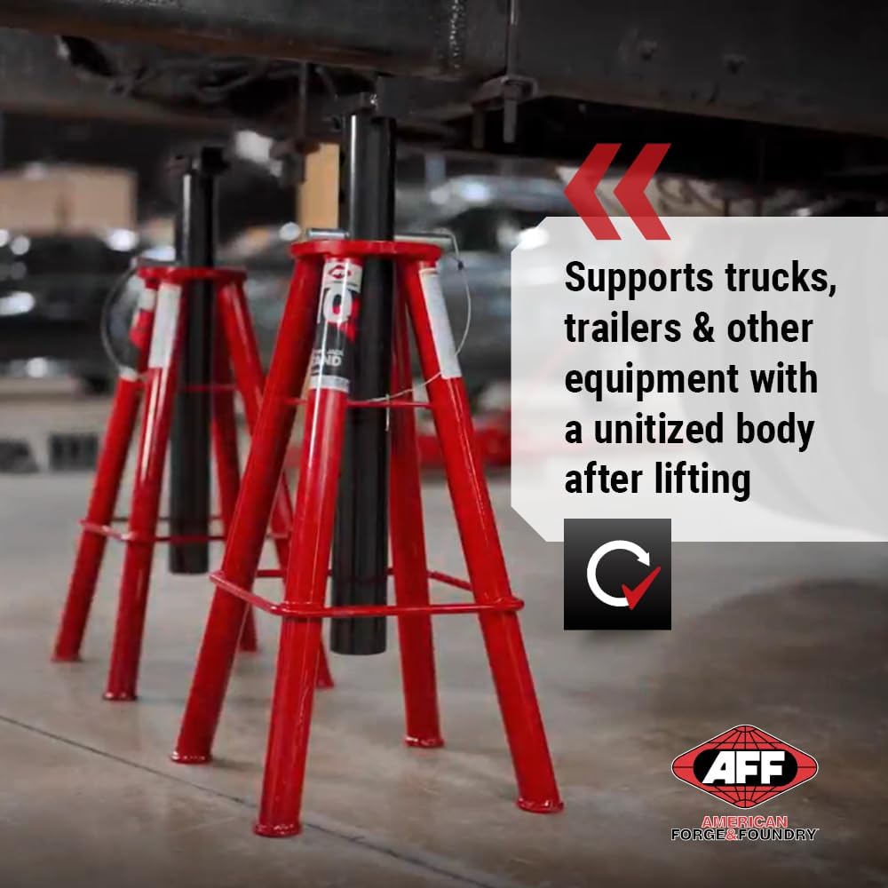 AFF 10 Ton Jack Stand Set - Heavy Duty Jack Stands for Trucks & Equipment - (Available in 2 Heights)