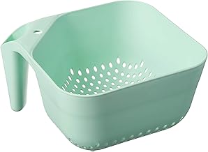 Tovolo Tovolo 3 Quart Colander BPA Free Food Safe Plastic Strainer with Handle Heavy Duty Heat Resistant Pasta and Veggies Kitchen Drainer Steam Basket Dishwasher Safe, Mint