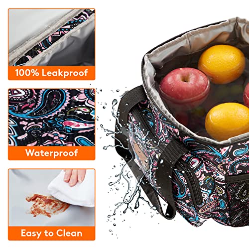 Lifewit Large Lunch Bag Insulated Lunch Box Soft Cooler Cooling Tote For Adult Men Women (Paisley, Medium) #TOP3
