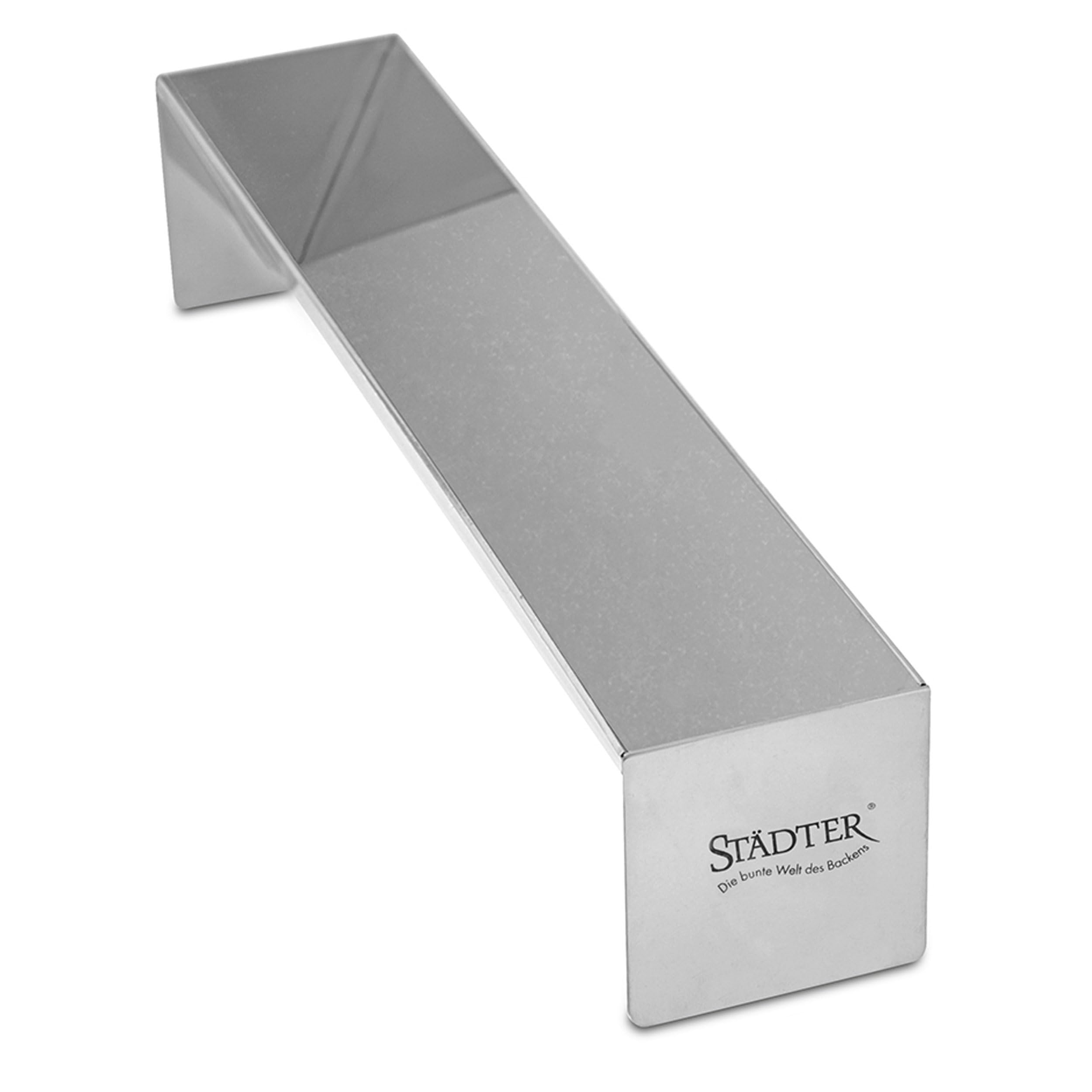 Städter 622104 - Stampo Triangolare Professionale per Torte e terrina, 30 x 6 x 6 cm, in Acciaio Inox antiruggine