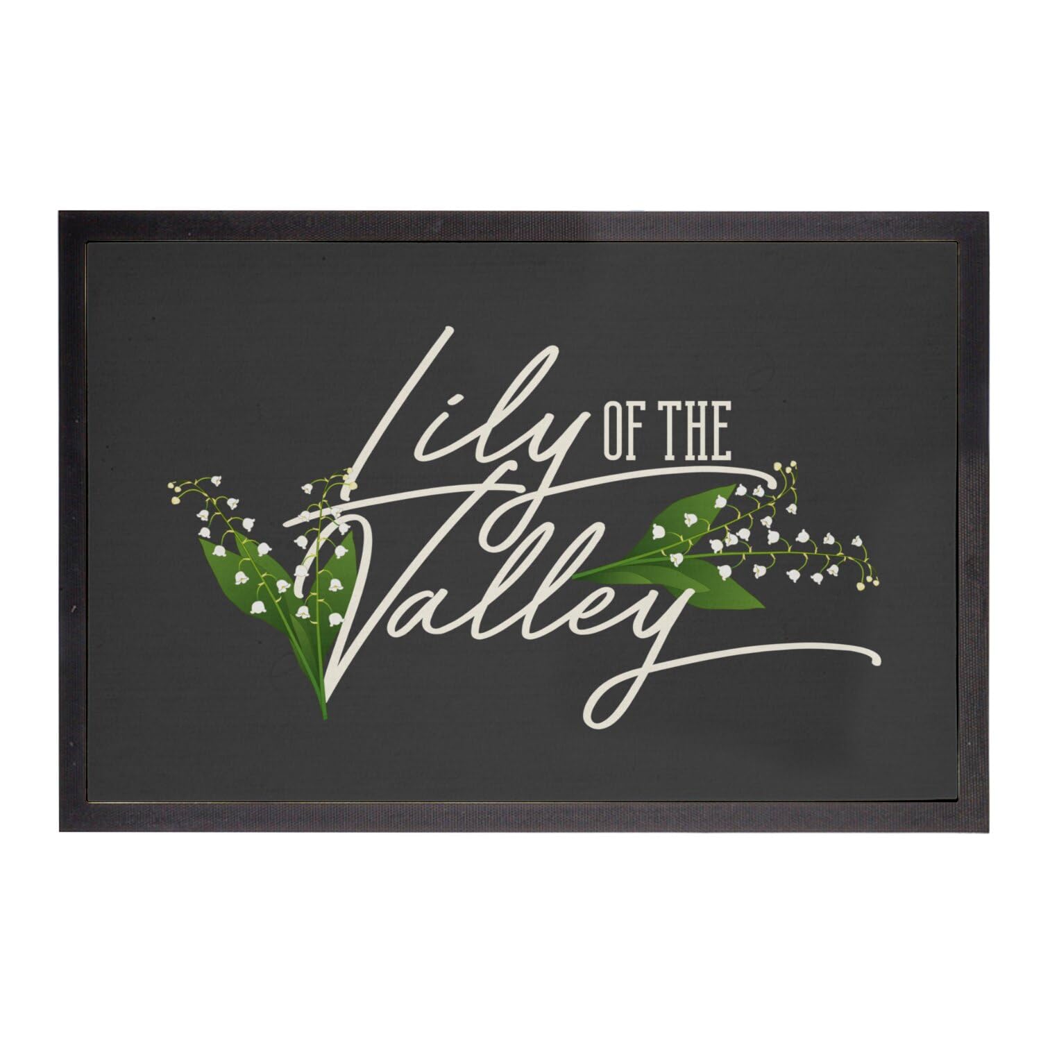Paillasson noir de qualité Lily of The Valley Flowers 75x50cm