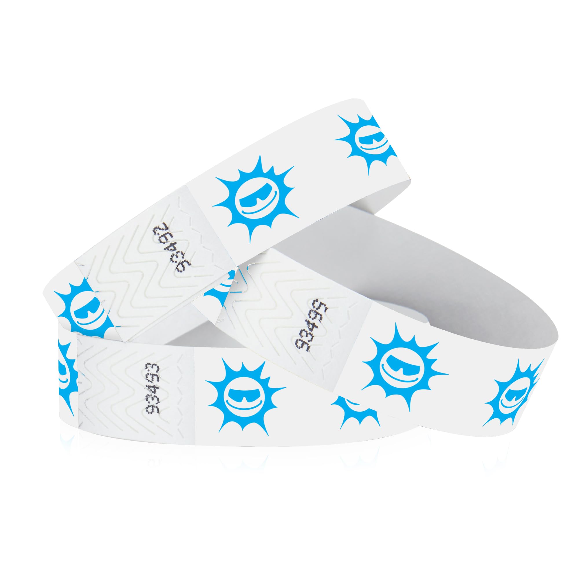 500 WristCo Blue Sun Tyvek Wristbands for Events – Security Cuts & Tamper-Proof Design to Prevent Reuse – Premium-Grade Bracelets for Hospital &