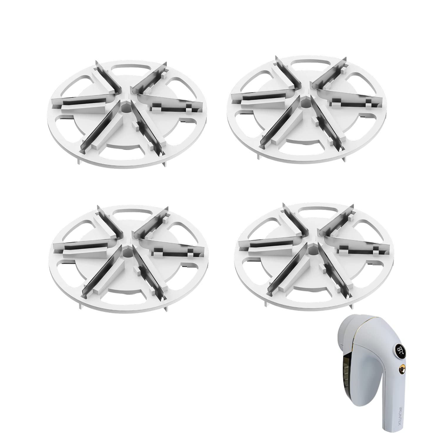 iRUNTEK Lint Remover Replacement 6 Leaves Blades, 4 Replacement Blades for iRUNTEK 8822D Sweater Shaver Only