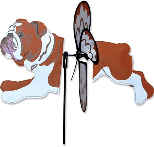 Premier Kites Bulldog Inglés Pequeño Jardín Spinner Diseños - 17.25" L