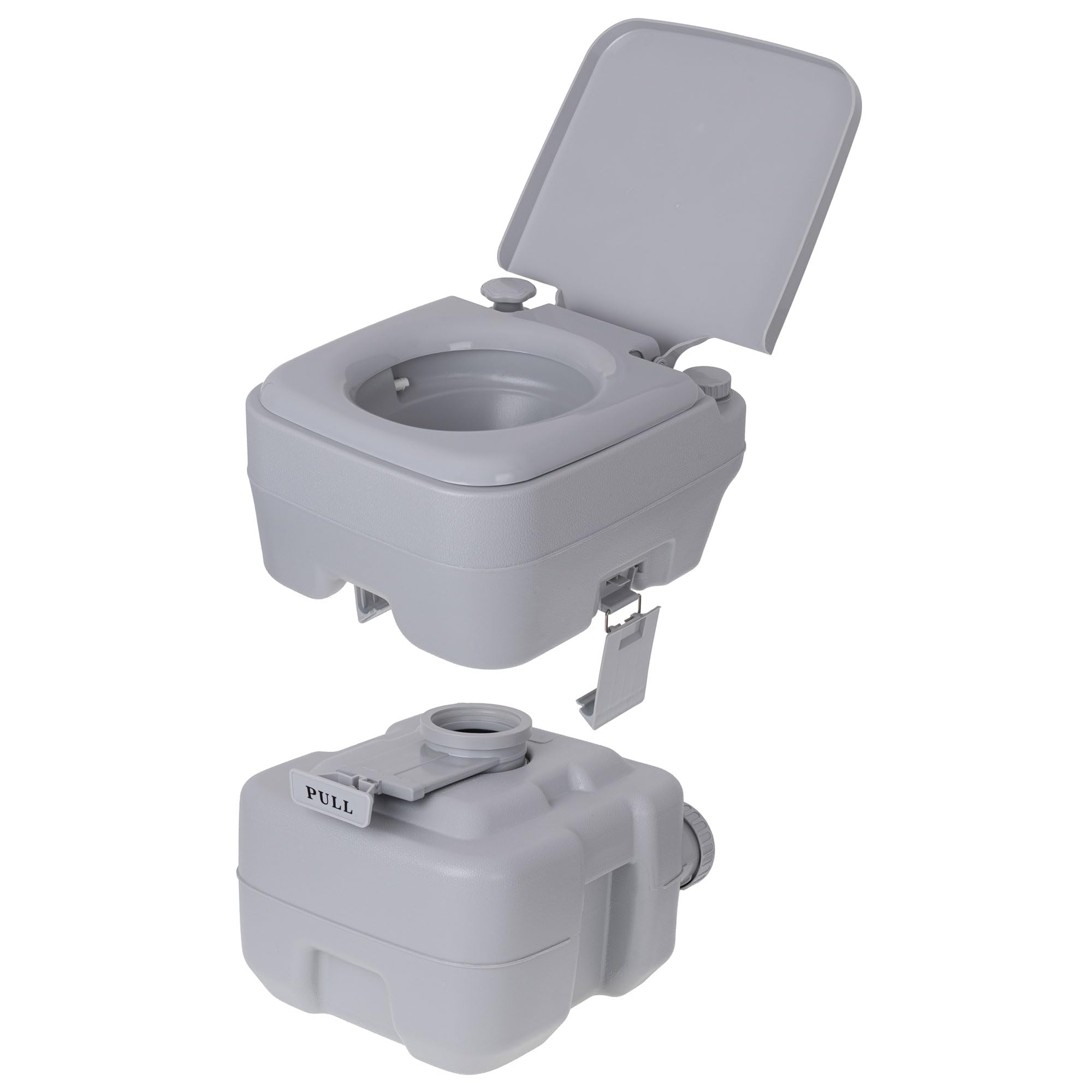 briebe Camp WC Inodoro Portátil Químico Adultos Potty 20L Camping, Camper, Auto Caravana, Water con Descarga Agua 12L, Válvula Drenaje contra Fugas, WC1113