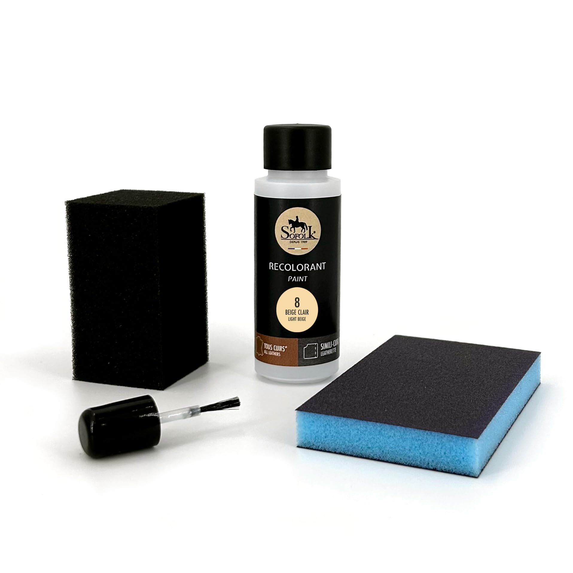 Sofolk - Kit de retoque Pintura Cuero/Cuero de imitación - Tinte para Volante de Coche, Asiento de Coche, sofás, Zapatos, Chaquetas y Ropa - Cuero dañado, Rayado, arañado, Descolorido — view 21