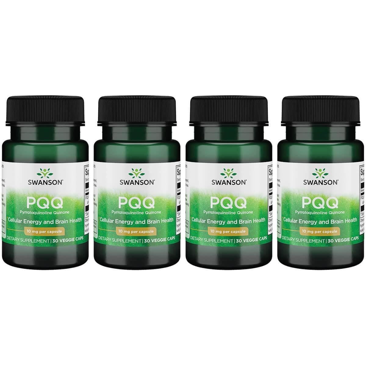 Swanson Pqq Pyrroloquinoline Quinone 10 mg, 30 Vegan Capsules, 4 Pack 30 Count (Pack of 4)