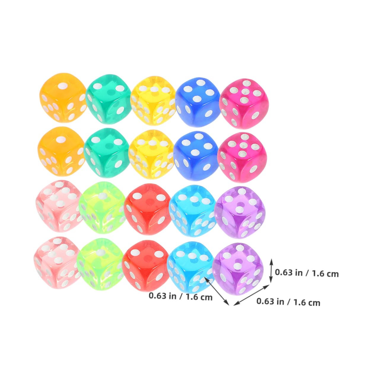 Alasum 400stücke Transparente Acryl Würfel Mit Rundungen Seitige Spielwürfel Für Brettspiele Party Und Lernspiele Leicht Und Tragbar Für Spieleabende Und Geselligkeit