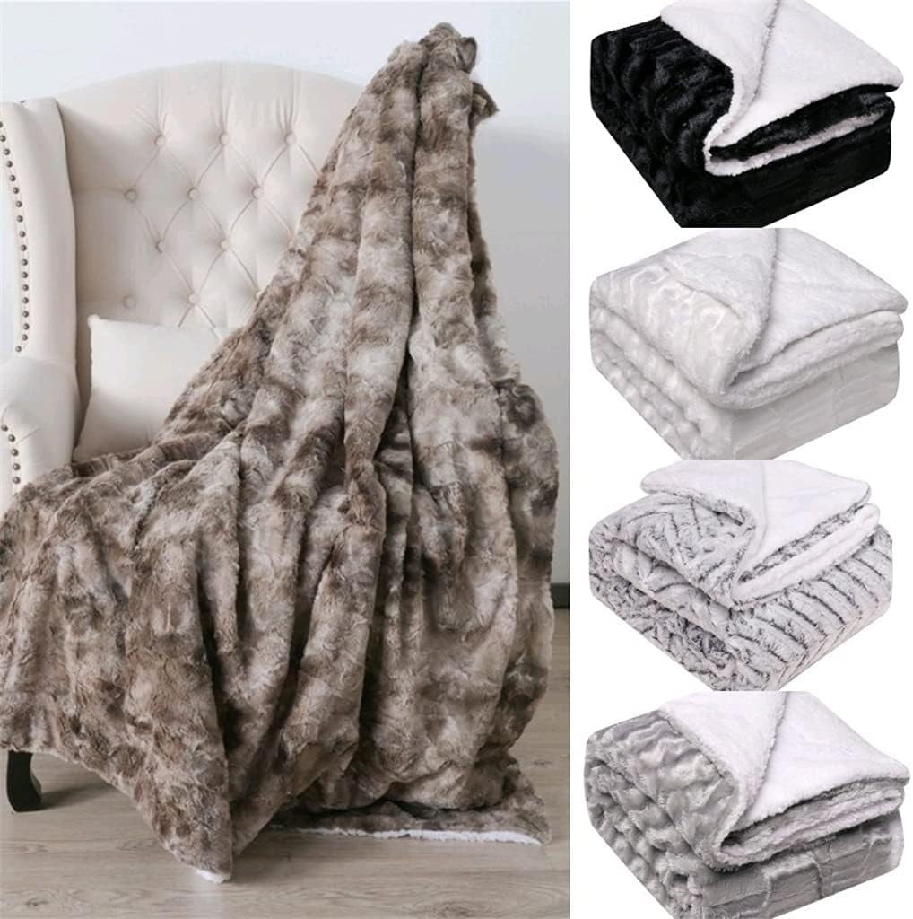HBJWOV Coral Velvet Toddler Child Recliner Divan Blankets Bedspread Hotel Restaurant Plaids Warm Four Seasons Cover Blanket(D,152x127cm)