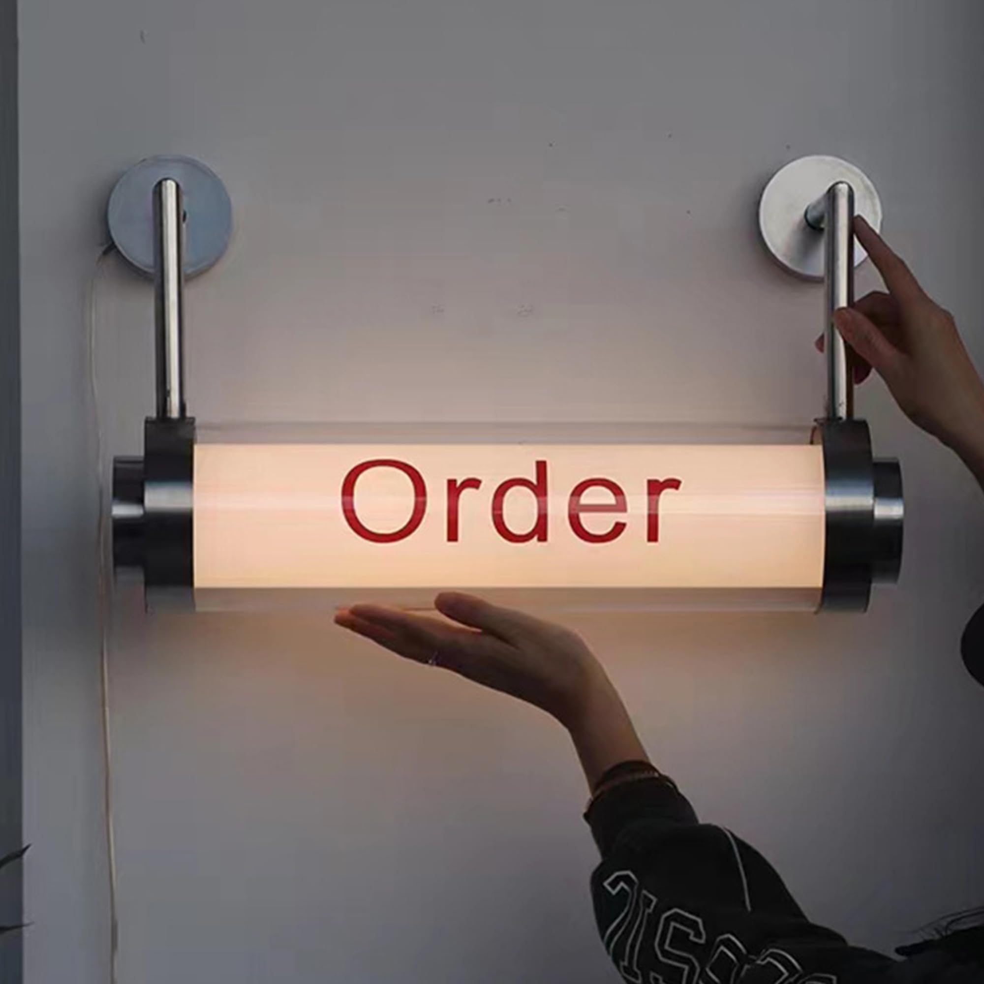 20 "24" 28" tubo redondo personalizado impermeable Acryli luminoso caja de luz carteles publicitarios con texto de logotipo de tienda, luces LED destacadas, para cafeterías, bares, tiendas de té,