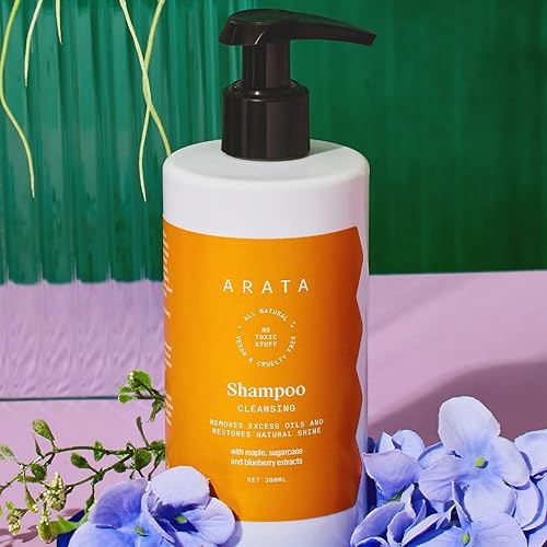 Miniatura 7 de Champú limpiador Arata Oil Control (10 onzas líquidas) con extractos ayurvédicos, totalmente natural, vegano y libre de crueldad, champú para el