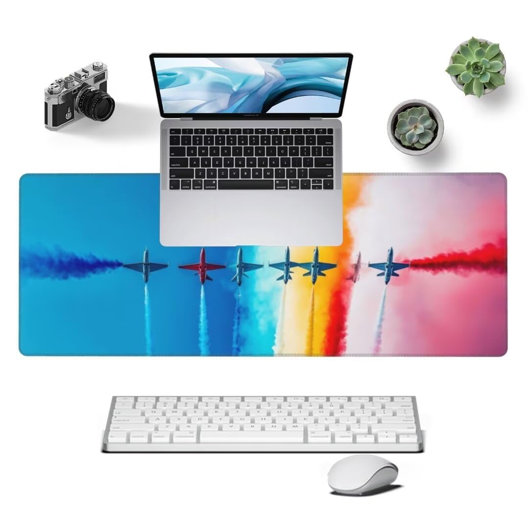 Tappetino Mouse Colorato Tappetino Mouse 1200x600 mm, Tappetino Mouse XXL Tappetino Gaming Aereo Tappetino Scrivania Grande Mousepad, Impermeabile, Base Antiscivolo Mouse Pad per Gaming Ufficio-925HDM