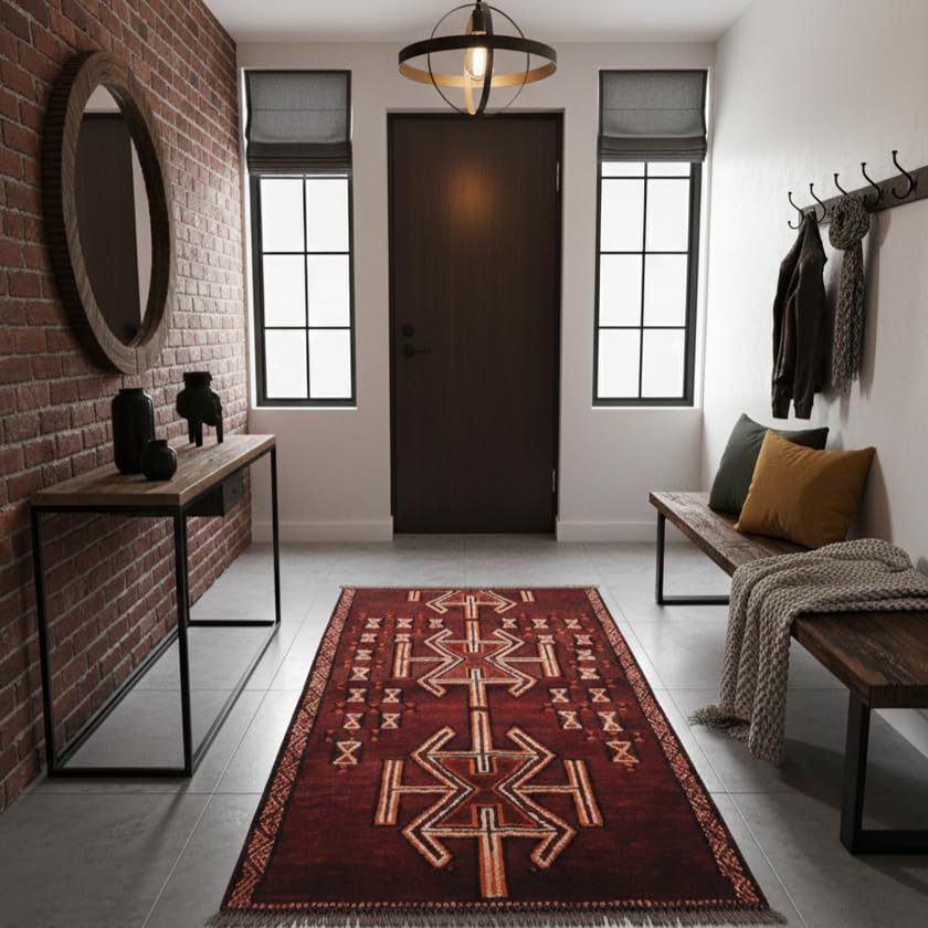 Générique Tifinagh Shop - Tapis Berbère Boujaad Authentique - Fait Main en Laine – 190 x 123 cm – Tapis Marocain Artisanal du Maroc