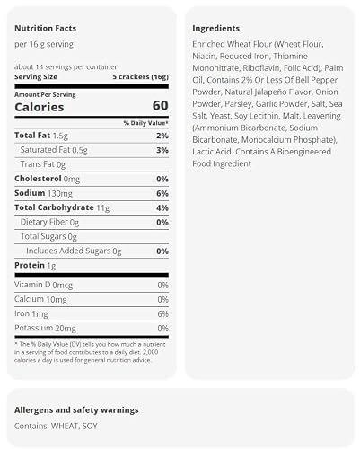 HEB H‑E‑B Jalapeno Saltine Crackers 8 oz 2 pack