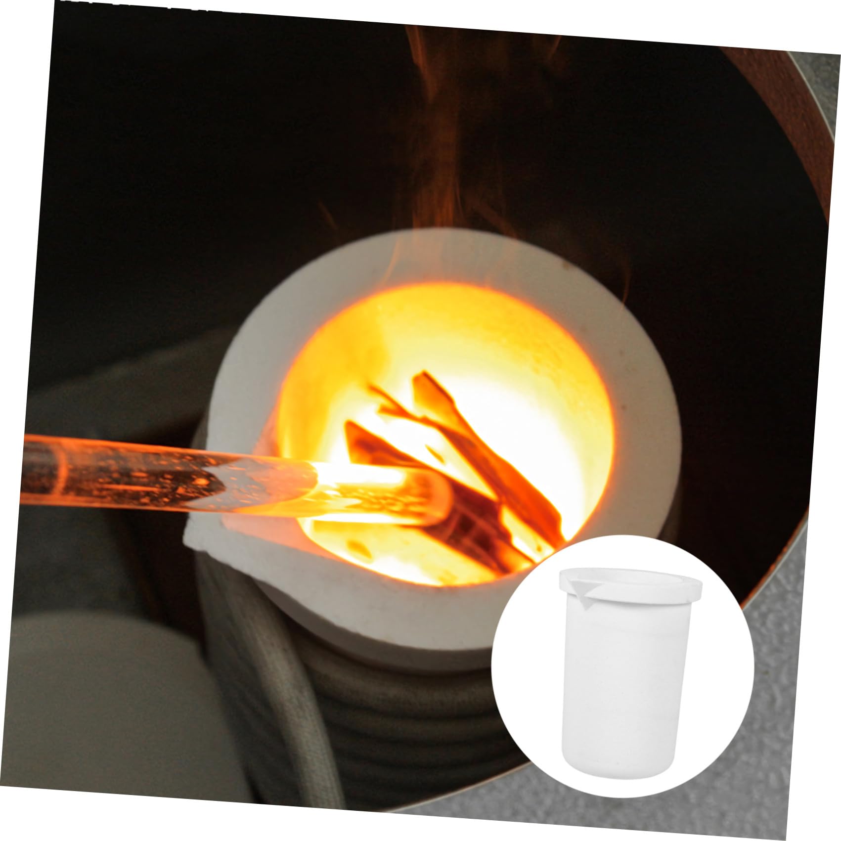 Baluue Crogiolo in Ceramica Bianco 2kg Cilindrico Alta Temperatura