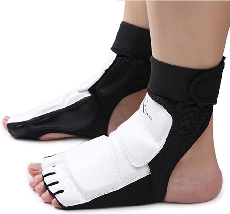 CTHOPE Foot Protector Gear Leather Feet Guard Ankle Support for Men Women Kids TaekwondoTraining Boxing Kickboxing Punch Bag Martial Arts Fight Kung Fu