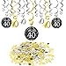 Produktbild Konsait 40. Geburtstag Dekoration, 40. Geburtstag Swirl (15 Grafen), Happy Birthday & 40 Table Konfetti (1.05 oz) schwarz Folienspiralen Deckenhng Dekor Tisch Dekor f¨¹r Celebration 40.