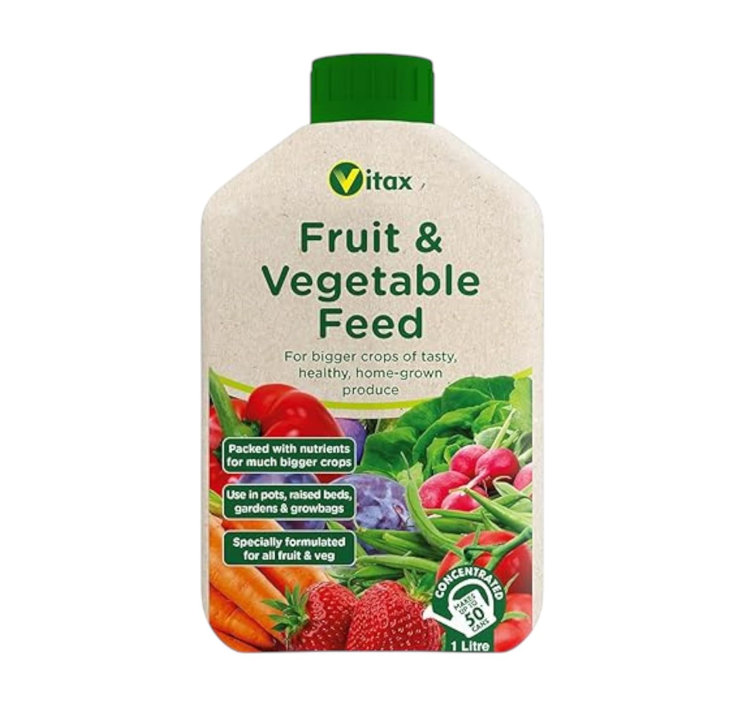 Fruit & Vegetable Feed 1L – Fast-Acting Liquid Fertilizer with Nitrogen, Phosphorus & Potassium for Strong Roots Healthy Growth & Tastier Bumper Crops Concentrated Formula Makes 225 Litres