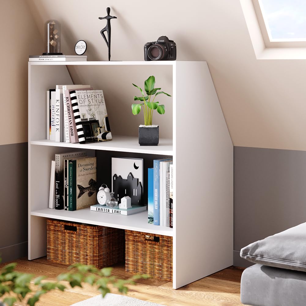 Vicco Estante para Techo Inclinado, Blanco, 90 x 100 cm | para almacenar cajas y libros bajo techos inclinados