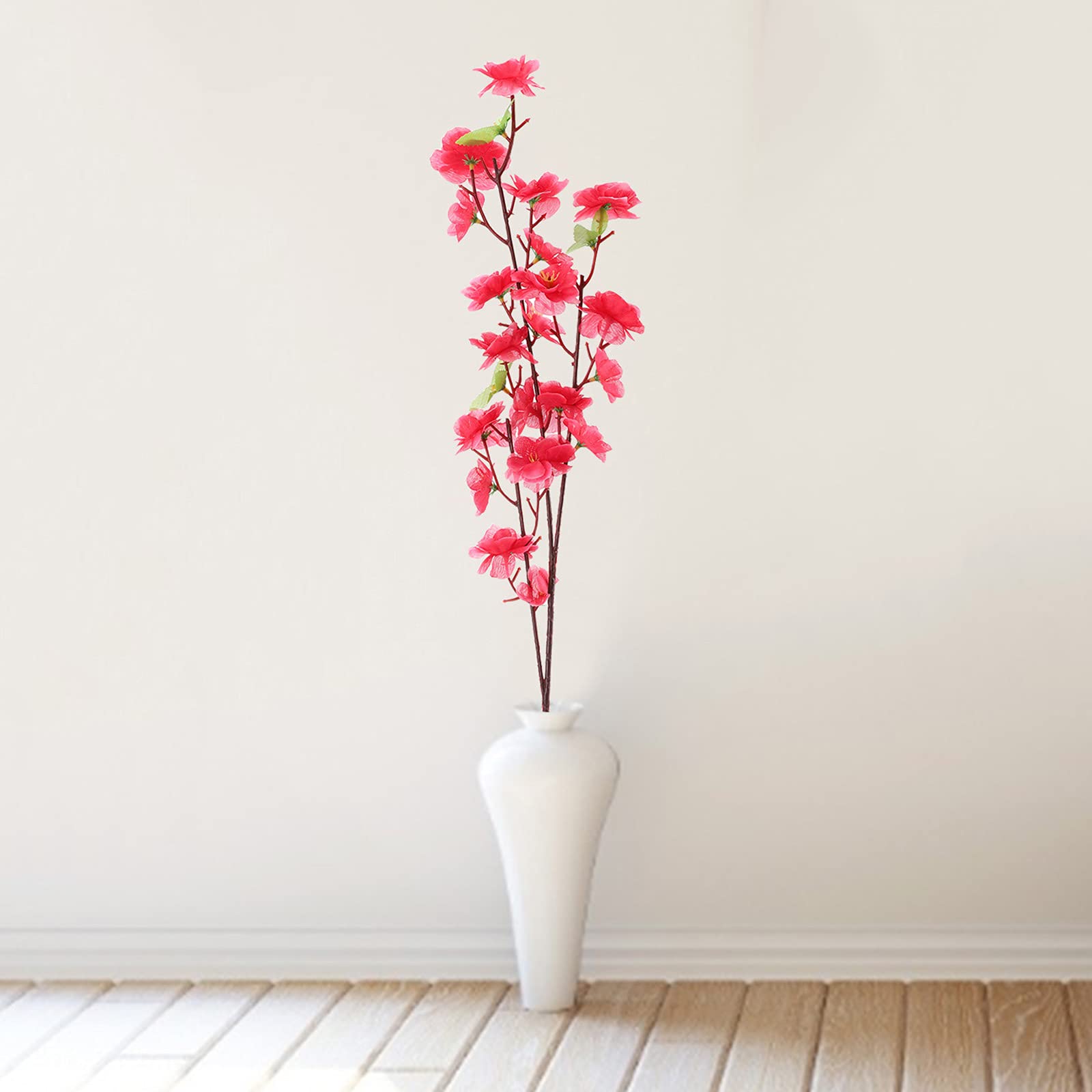 Asdomo 10PCS Artificial Cherry Blossom Branches Silk Spring Peach Blossom Fake Flowers Arrangements for Home Wedding Decoration (Rose)