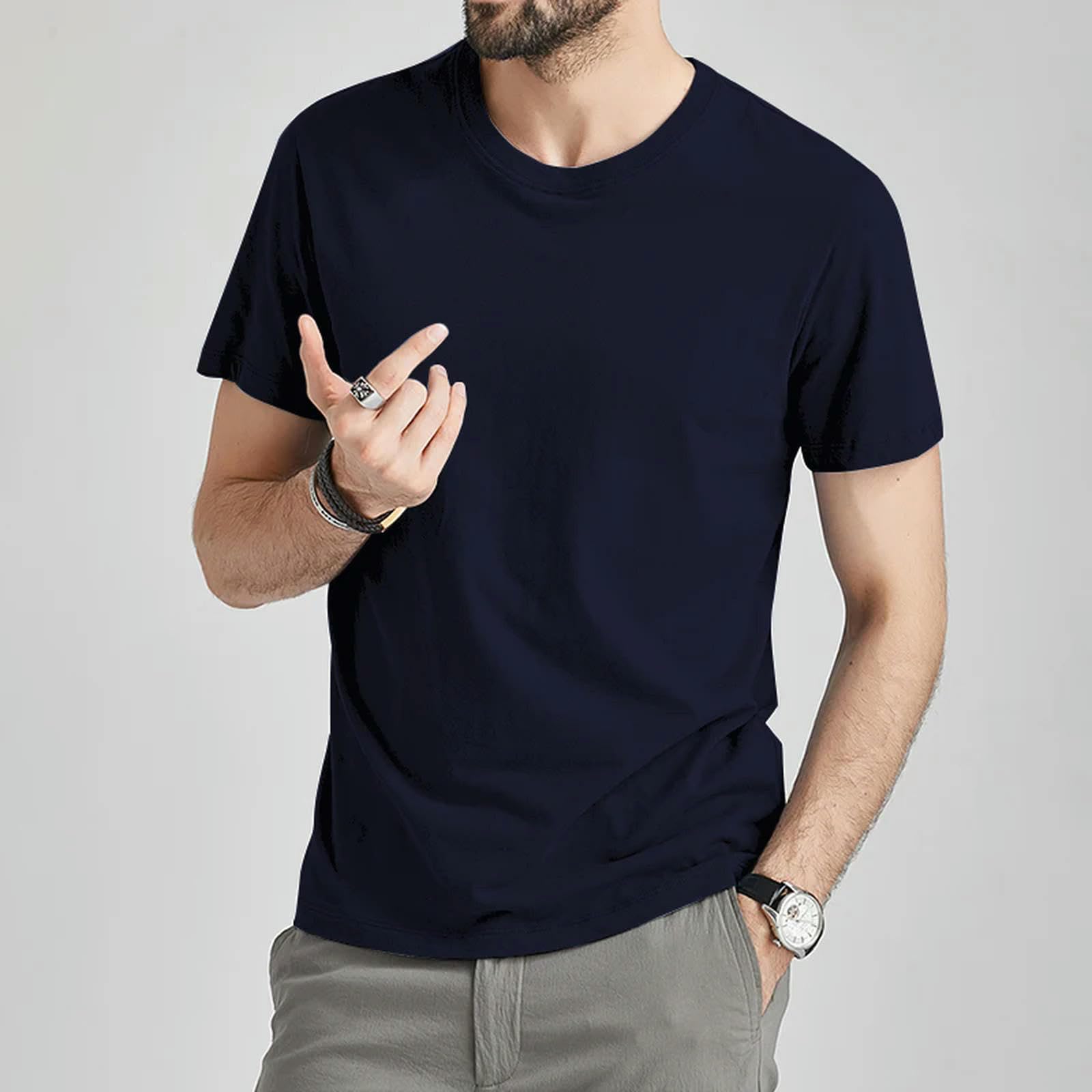 t Shirt Męskie Koszulki Męskie Letnie Koszulki Damskie Kolor Bawełna Niebieski Krótki T-Shot Męskie Tee