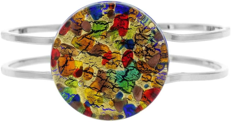 Glass Of Venice Murano Glass Venetian Reflections Metal Bracelet - Golden Meadow