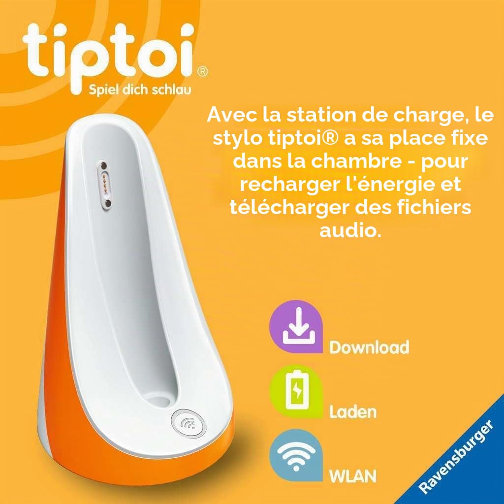 Ravensburger Borne de Recharge Tiptoi 00111 - Recharge la Batterie et Les fichiers Audio, borne de Recharge pour Le Stylo Tiptoi de 4e génération