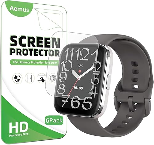Aemus Protector de pantalla compatible con Amazfit Bip 5 Unity (6 unidades) Reloj inteligente flexible cobertura completa película de TPU