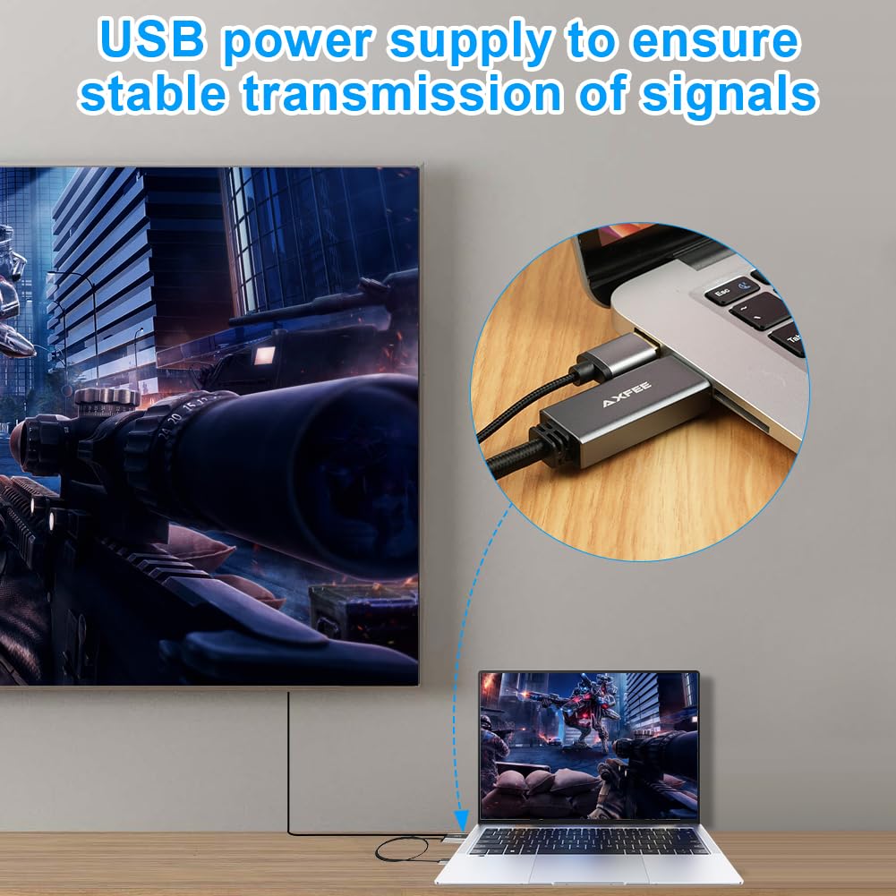 AXFEE Cable HDMI a DisplayPort, 1.8M Cable HDMI a DP, 4K@60Hz, Compatible con Desktop, Laptop, Raspberry Pi, MacBook Pro, PS 5/4/3, Xbox One, Xbox 360