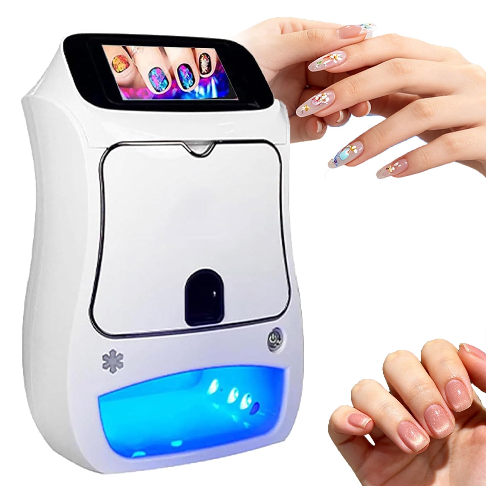 Imprimante d'art D'ongle, Imprimante Numérique D'ongle avec Écran Tactile de 5 Pouces, Précision de 4800 Dpi, Prise en Charge WiFi/Bricolage, Capteur de Reconnaissance Intelligent, Machine